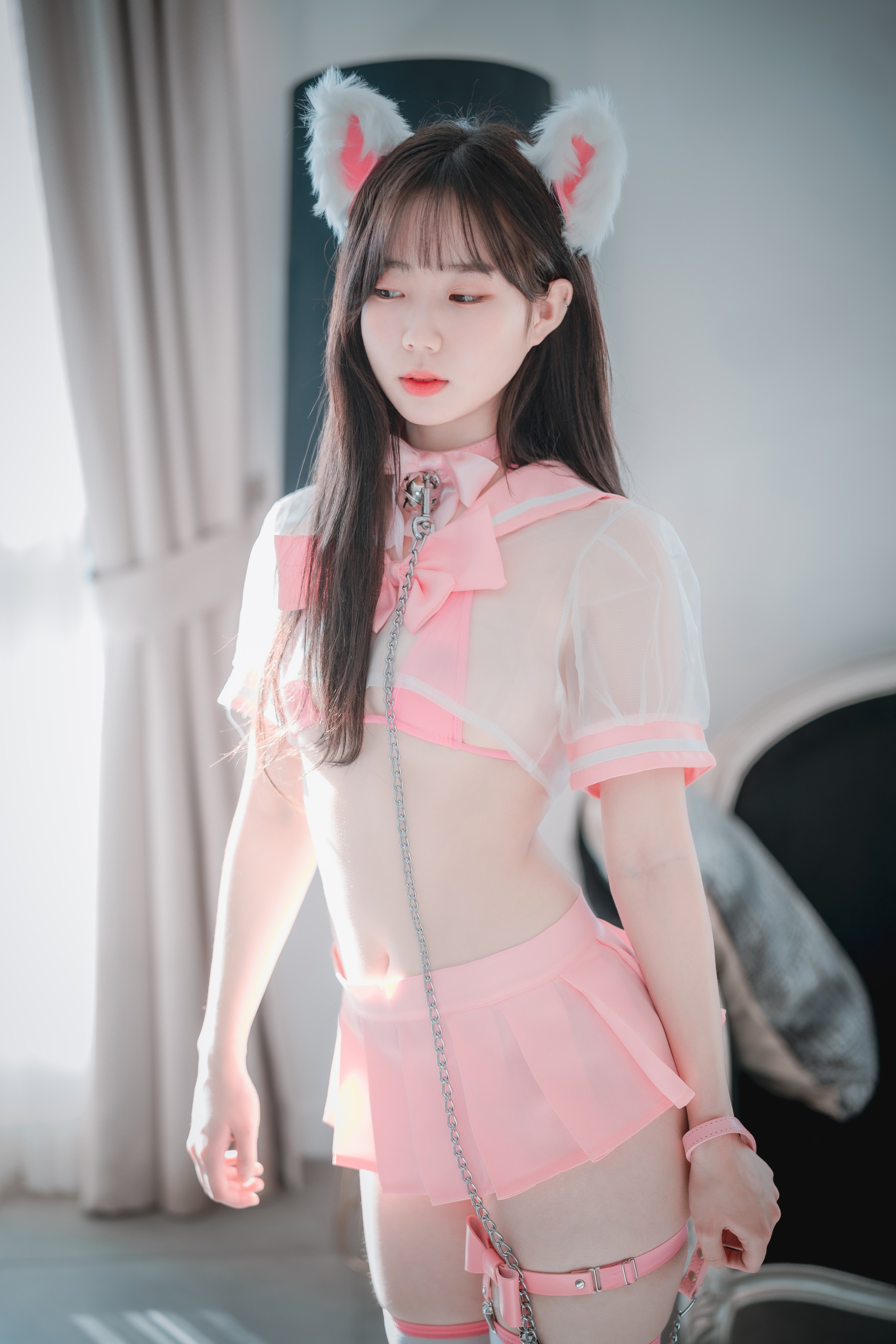 图片[1]-MyuA(뮤아) – NO.007 DJAWA-Catgirl in Pink[72P]-XikXak